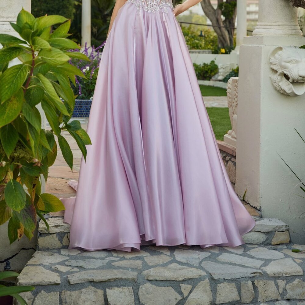 New Rose Off The Shoulder A-Line Long Evening Dress w/ Corset Bodice JT2639G - Picture 5 of 8
